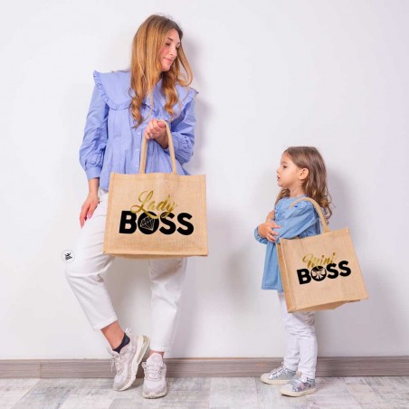 Borsa da Mare bimba in juta naturale "Mini Boss"