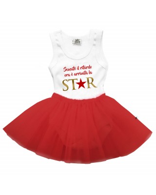 Bodysuit con gonna in tulle"Scusate il ritardo è arrivata la star"