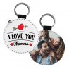 Rounded Eco-leather keychain, Customizable