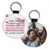 Rounded Eco-leather keychain, Customizable