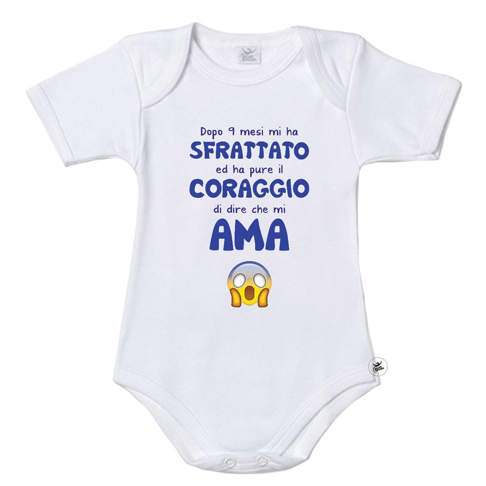 Bodino neonato personalizzato con frase simpatica