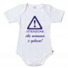Half-sleeve baby suit "Warning mum is jealous"