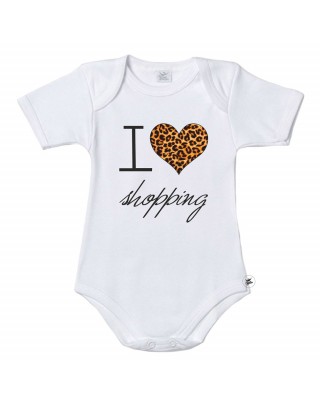 Bodysuit  mezza manica bimba "I love shopping"