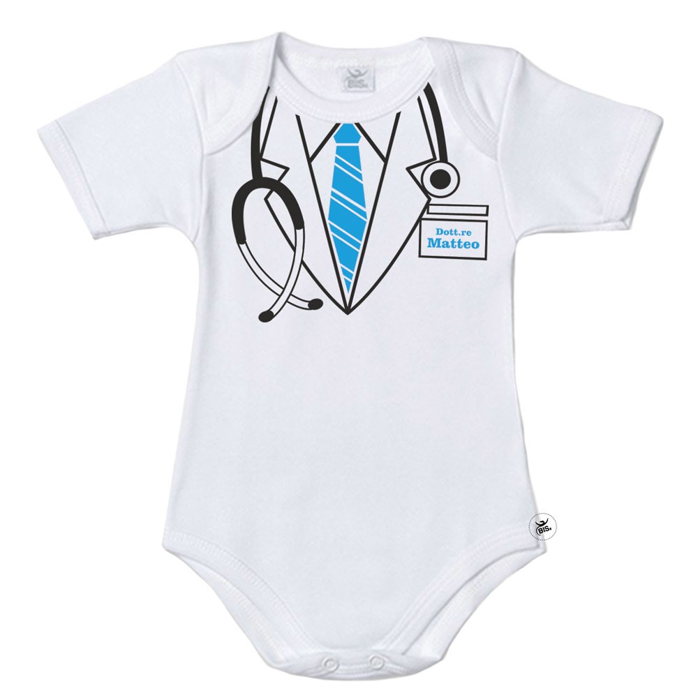 Body neonato camice da dottore PERSONALIZZABILE con cognome/nome