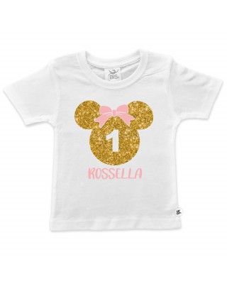 T-shirt bimba compleanno Topina + nome