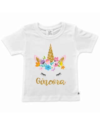 T-shirt bimba compleanno a tema UNICORNO