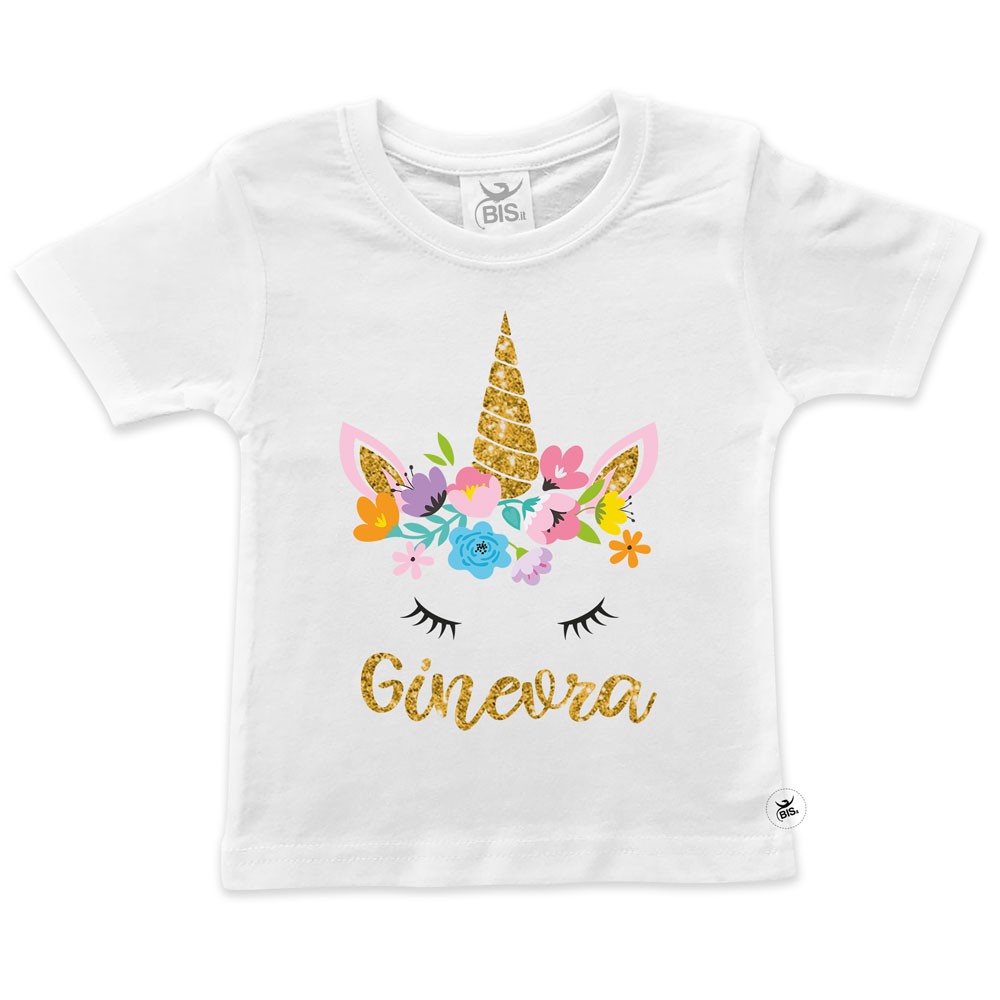 T-shirt bimba compleanno a tema UNICORNO