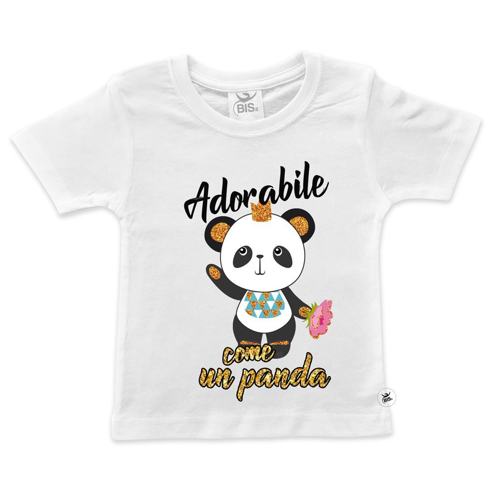 T-shirt bimba manica corta "Adorabile Panda"