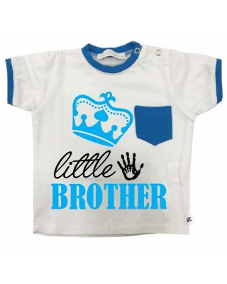 T-shirt con taschino "little brother"