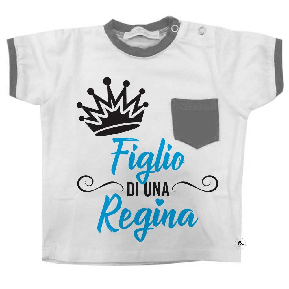 T-shirt con taschino "figlio di una Regina"