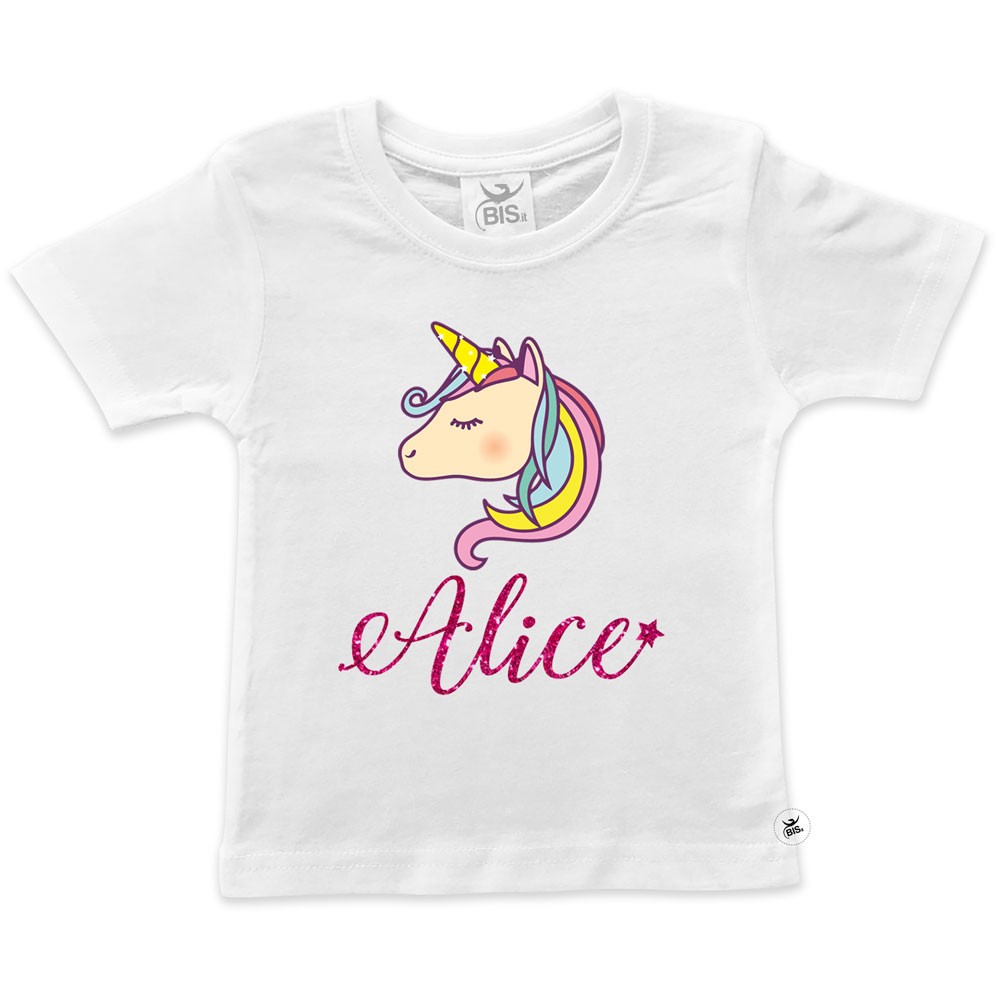 T-shirt bimba unicorno personalizzato