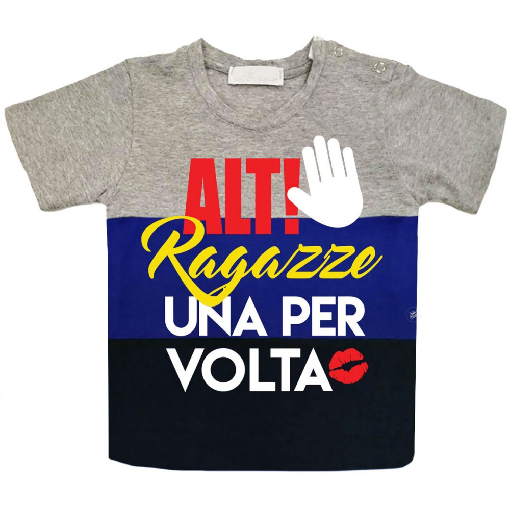 T-shirt bimbo a fasce urban style "Alt ragazze!"