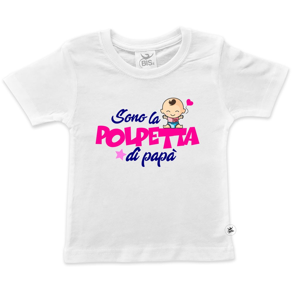 T-shirt bimba manica corta "Sono la polpetta di papà"