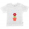 t-shirt bimba stampa fiorellino che viene annaffiato dai genitori
