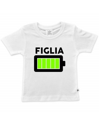 T-shirt bimbo/a "Batteria carica" figlio/a