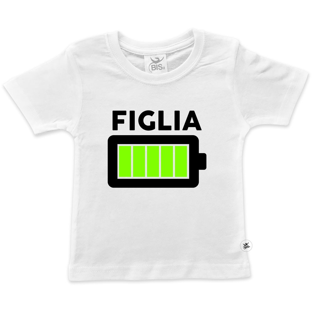 T-shirt bimbo/a "Batteria carica" figlio/a