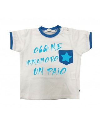 T-shirt con taschino "Oggi ne innamoro un paio"