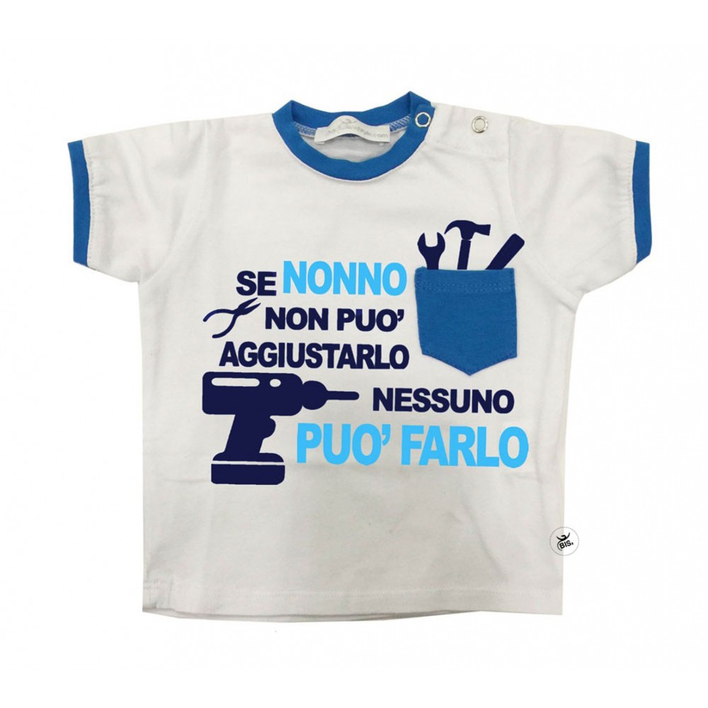 T-shirt con taschino "Se nonno non può aggiustarlo"