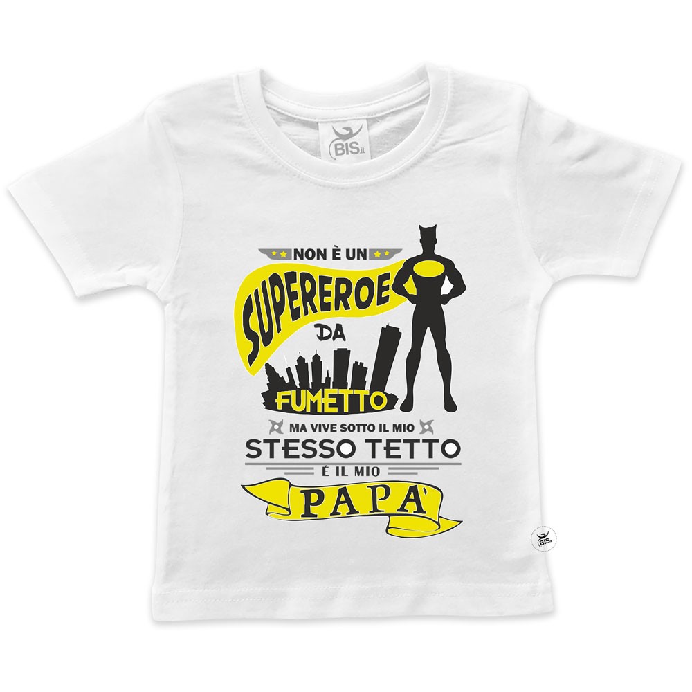 T-shirt bimbo mezza manica  con dedica papà