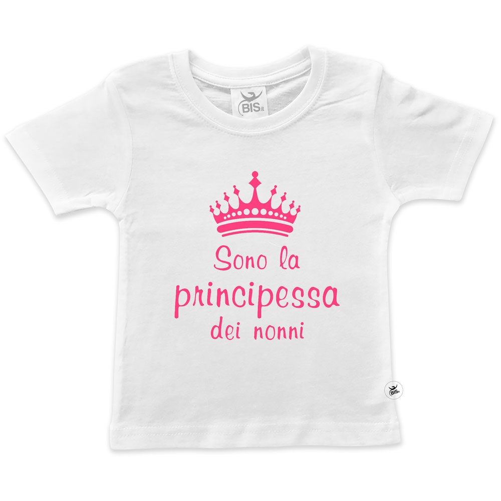 T-shirt bimba mezza manica  "Sono la principessa dei nonni"