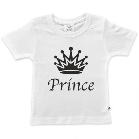 T-shirt Coordinata Mamma E Bambino, Festa Della Mamma. Scritta Queen E Prince/Princess Con Corona. Disponibile In Bianco E Nero, 100% Cotone.