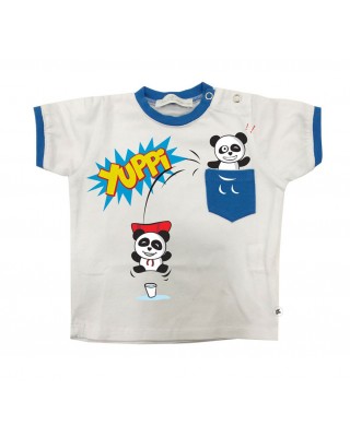 T-shirt con taschino stampa panda