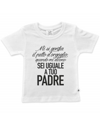 T-shirt bimbo manica corta "Uguale a papà"