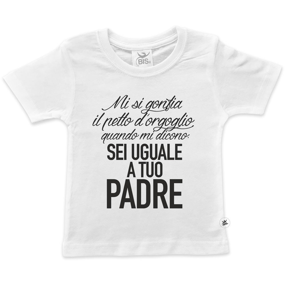 T-shirt bimbo manica corta "Uguale a papà"