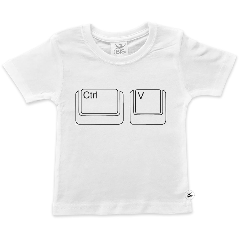 T-shirt bimbo manica corta "Ctrl+v"