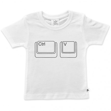 T-shirt bimbo manica corta "Ctrl+v"