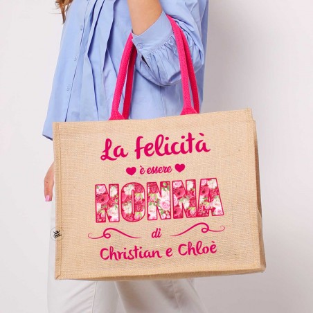 Borsa da spiaggia La felicità è essere nonna di"