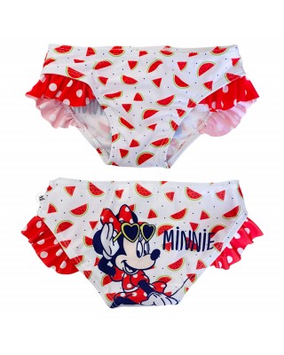 Costume mutandina "Minnie" con ruches  bianco