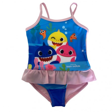 Costume intero "Baby shark" rosa chiaro