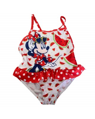 Costume intero bimba "Minnie fruit"  bianco