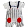 Romper suit with linen waistcoat