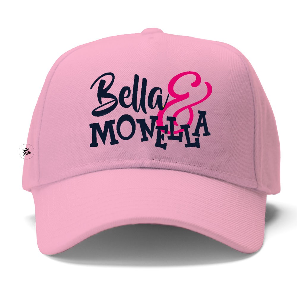 Cappellino con visiera bimba "Bella&Monella" rosa