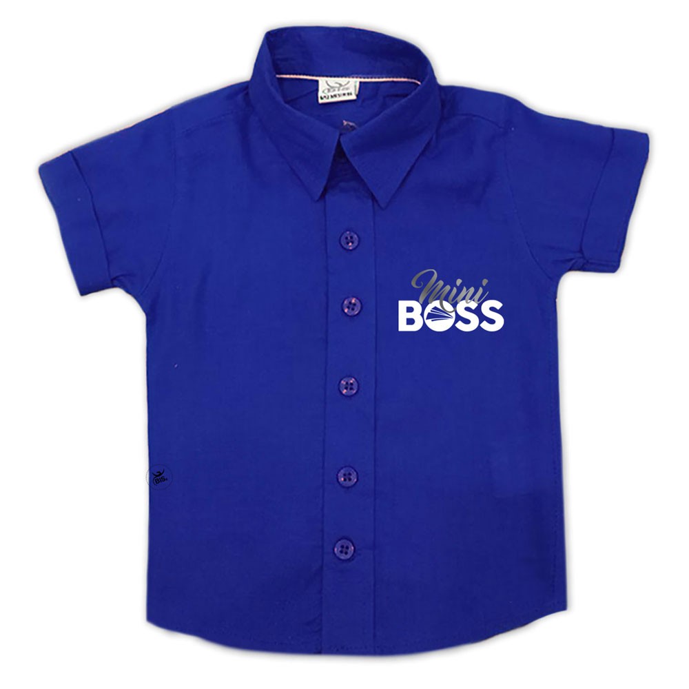 Camicia bimbo "Mini Boss" blu