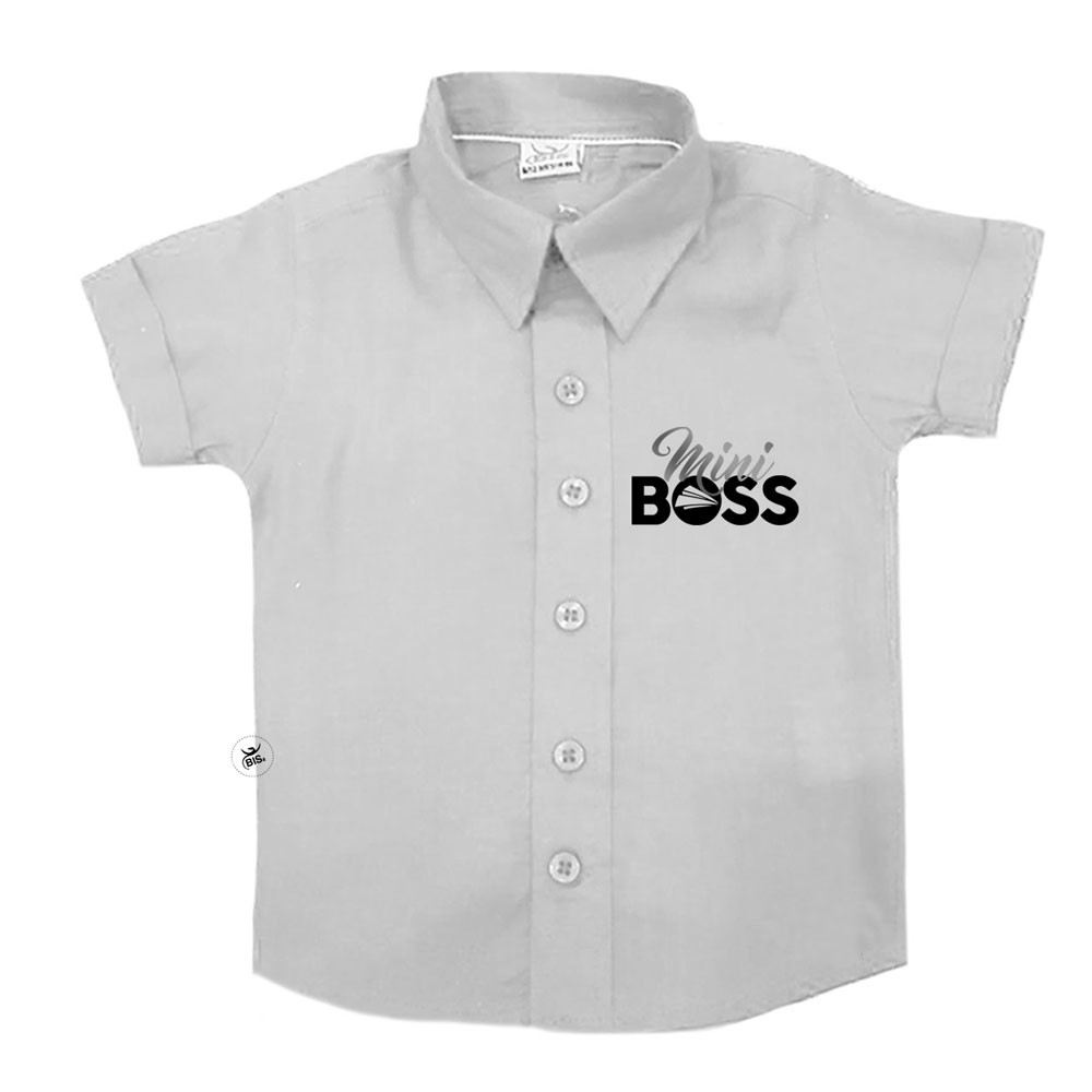 Camicia bimbo "Mini Boss" bianco