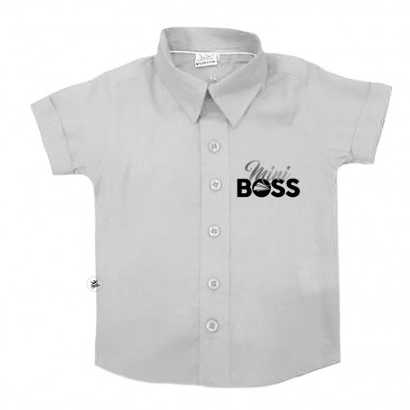 Camicia bimbo "Mini Boss" bianco
