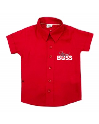 Camicia bimbo "Mini Boss" rosso