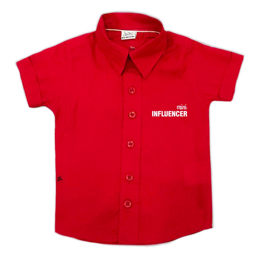 Camicia bimbo "Mini Influencer" rosso