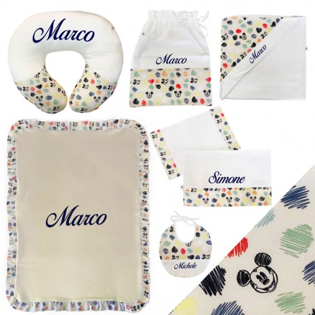 Kit corredino Disney "Topolino" da personalizzare con nome beige
