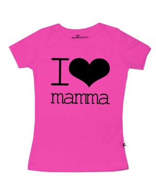 T-shirt bimba mezza manica "I love mamma"