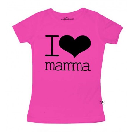 T-shirt bimba mezza manica "I love mamma"