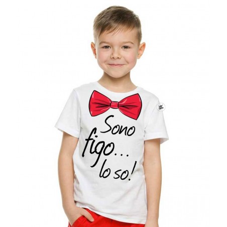 T-shirt bimbo manica corta "Sono figo...lo so"