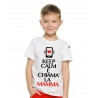 T-shirt bimbo/a manica corta "keep calm e chiama la mamma"