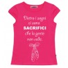 T-shirt bimba mezza manica "Dietro i sogni, ci sono sacrifici che la gente non vede".