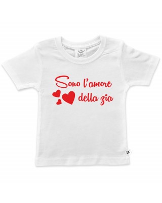 T-shirt bimbo/a manica corta "Sono l'amore della zia"