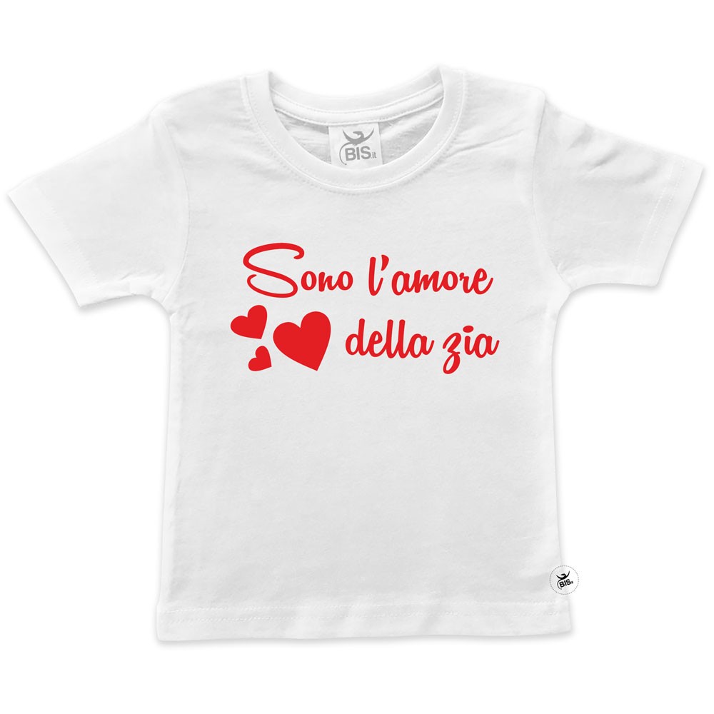 T-shirt bimbo/a manica corta "Sono l'amore della zia"