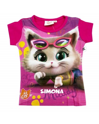 T-shirt bimba "44 gatti" con nome